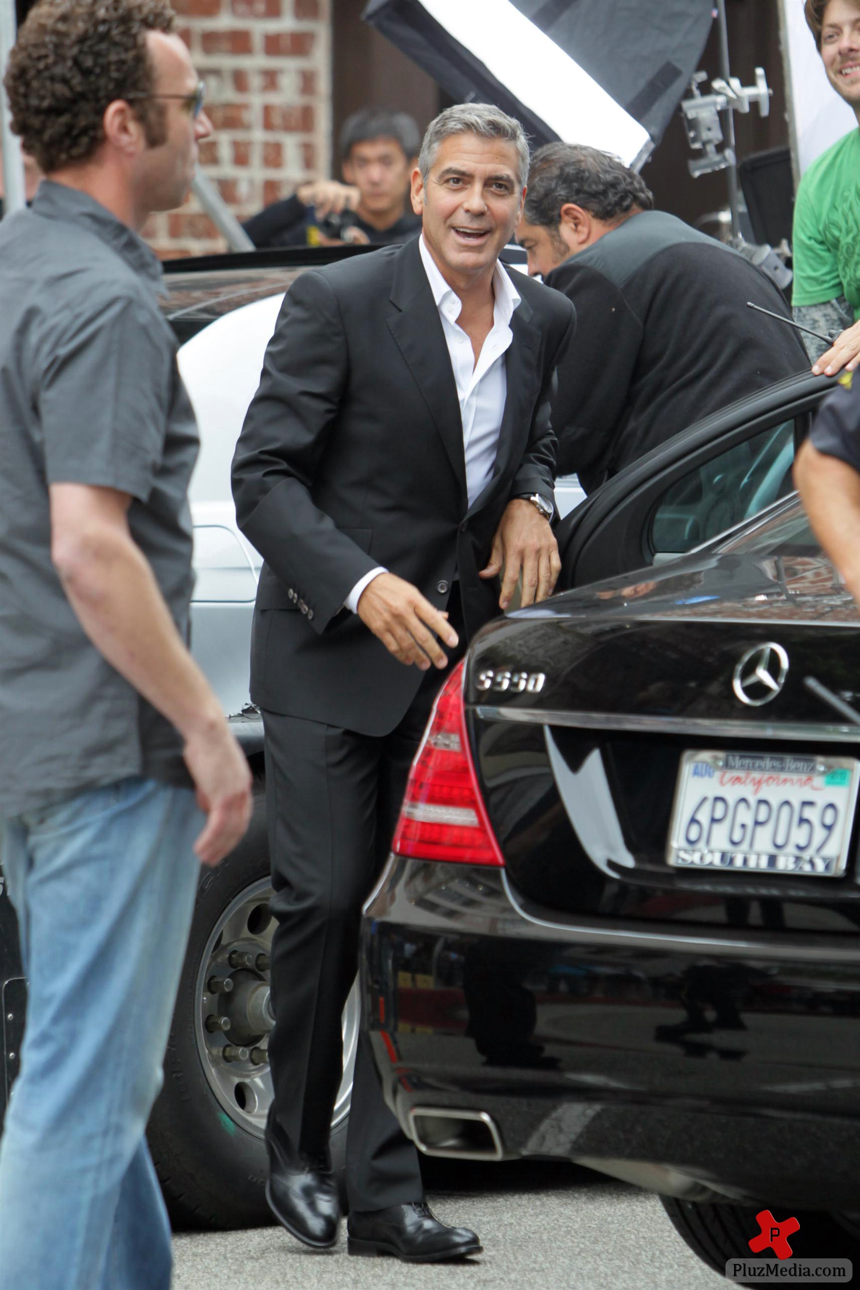 George Clooney on the set of a Mercedes Benz E300 L advert photos | Picture 78307